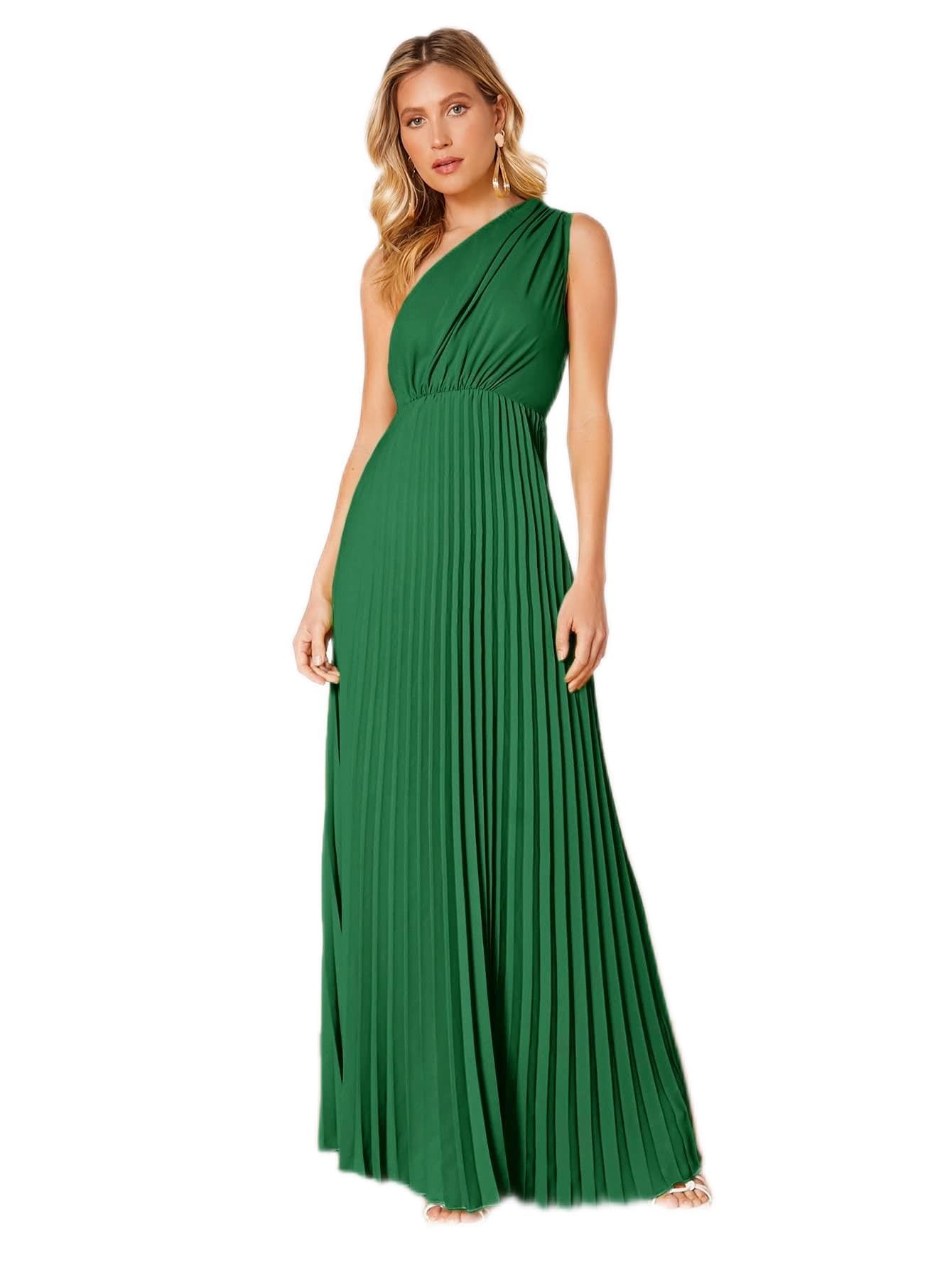 MAXMARA ワンショルダー プリーツ ドレス Amazon.co.jp: 女性のドレス ワンショルダー 無地柄 プリーツ